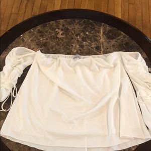 Fashion Nova white off shoulder long sleeve top